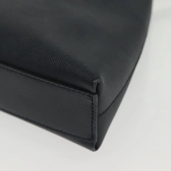 Salvatore Ferragamo Gancini Hand Bag Leather Navy Gold Auth 135232 - Picture 13 of 15